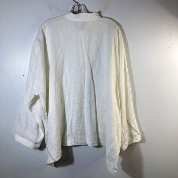 Womens Eskandar Bergdorf Goodman Lagenlook Boxy Linen Jacket White Esk‎ size1 US - Picture 3 of 15